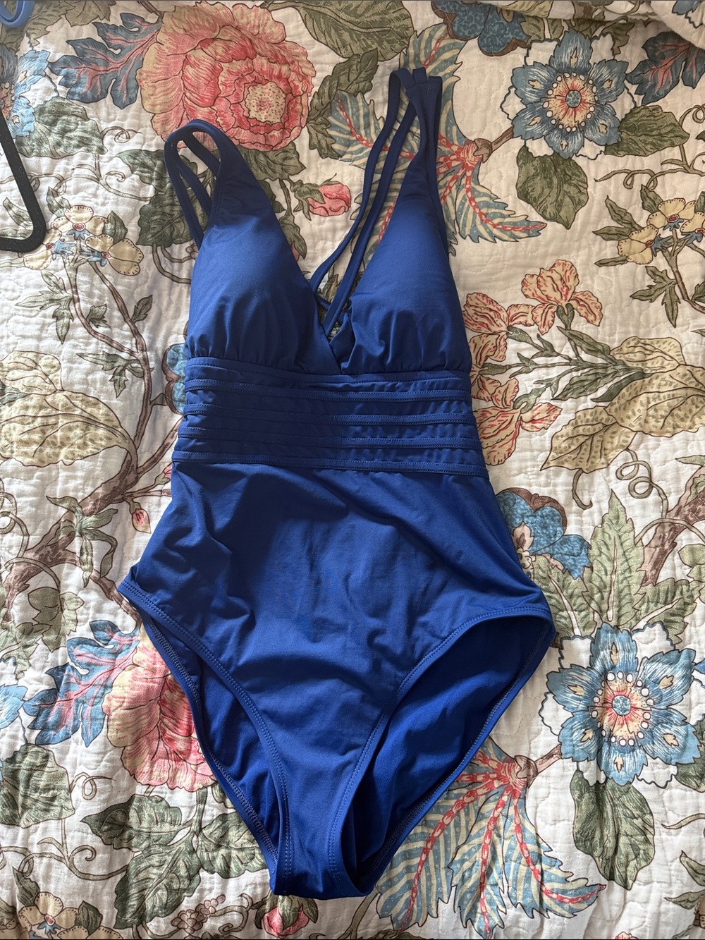La Blanca Royal Blue One-Piece Swimsuit with Strappy Back